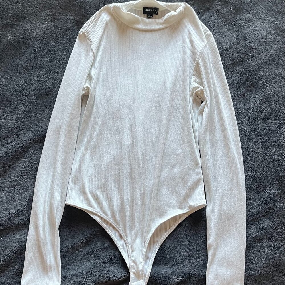 Ribbed Mock-neck Bodysuit